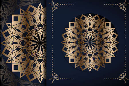 Luxury mandala background for wedding invitation, book cover. Patterns in Moroccan, Indian, Islamic, Chinese Post, Nepali or Arabic Style. Decor.の写真素材