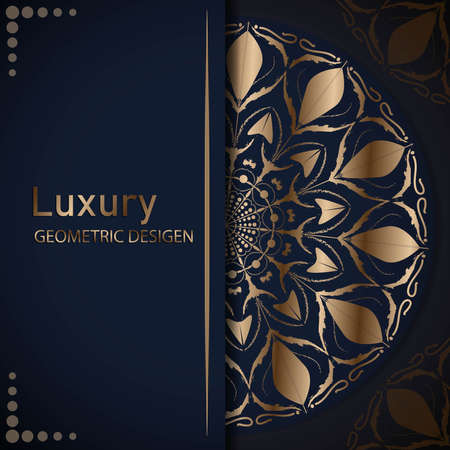 Luxury mandala background for wedding invitation, book cover. Patterns in Moroccan, Indian, Islamic, Chinese Post, Nepali or Arabic Style. Decor.の写真素材