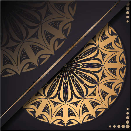 Luxury mandala background with golden arabesque pattern, Ornamental Background . Wedding card, Cover.のイラスト素材