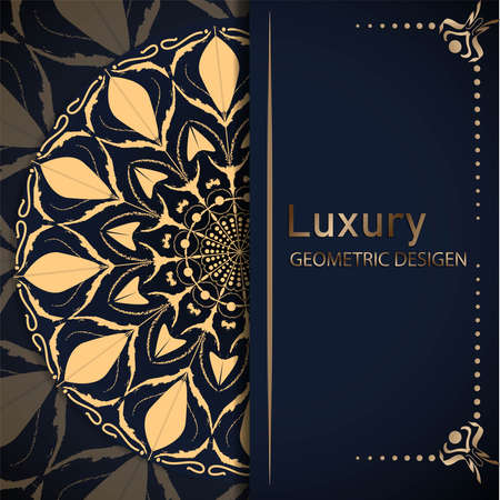 Luxury mandala background with golden arabesque pattern, Ornamental Background . Wedding card, Cover.の写真素材