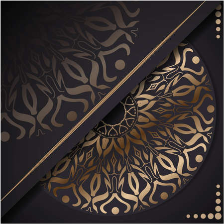 Luxury mandala background with golden arabesque pattern, Ornamental Background . Wedding card, Cover.のイラスト素材