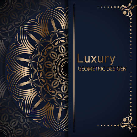 Luxury mandala background with golden arabesque pattern, Ornamental Background . Wedding card, Cover.の写真素材