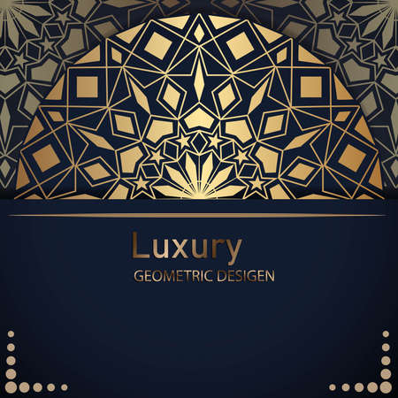 Luxury mandala background with golden arabesque pattern, Ornamental Background . Wedding card, Cover.のイラスト素材