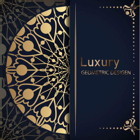Luxury mandala background with golden arabesque pattern, Ornamental Background . Wedding card, Cover.のイラスト素材
