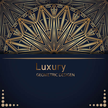 Luxury mandala background with golden arabesque pattern, Ornamental Background . Wedding card, Cover.のイラスト素材