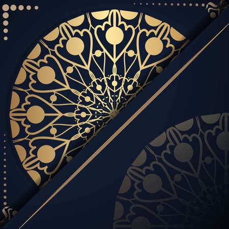Luxury mandala background with golden arabesque pattern, Ornamental Background . Wedding card, Cover.のイラスト素材