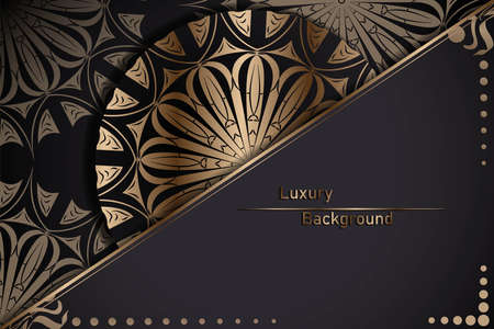 Luxury mandala background with golden arabesque pattern, Ornamental Background . Wedding card, Cover.の写真素材