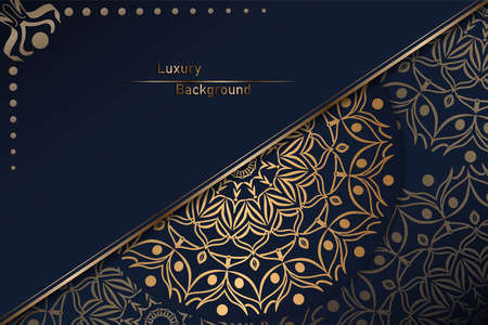 Luxury mandala background with golden arabesque pattern, Ornamental Background . Wedding card, Cover.の写真素材