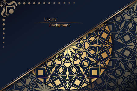 Luxury mandala background with golden arabesque pattern, Ornamental Background . Wedding card, Cover.の写真素材