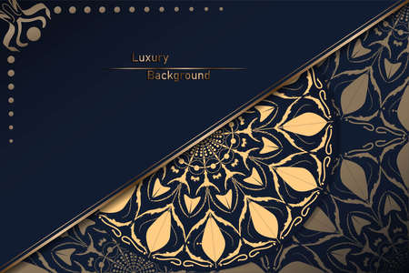 Luxury mandala background with golden arabesque pattern, Ornamental Background . Wedding card, Cover.の写真素材