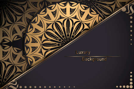 Luxury mandala background with golden arabesque pattern, Ornamental Background . Wedding card, Cover.の写真素材