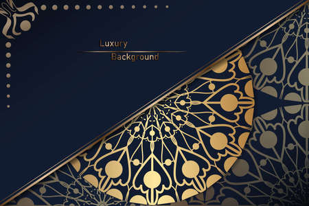 Luxury mandala background with golden arabesque pattern, Ornamental Background . Wedding card, Cover.の写真素材