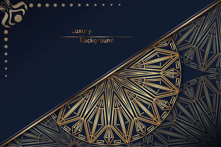Luxury mandala background with golden arabesque pattern, Ornamental Background . Wedding card, Cover.の写真素材