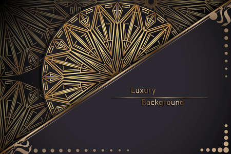 luxury ornamental mandala design background in gold color. ornament elegant invitation wedding cardの写真素材