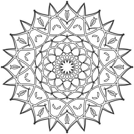 Adult coloring book,page a zen mandala image for relaxingのイラスト素材