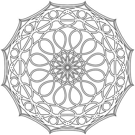Adult coloring book,page a zen mandala image for relaxingのイラスト素材