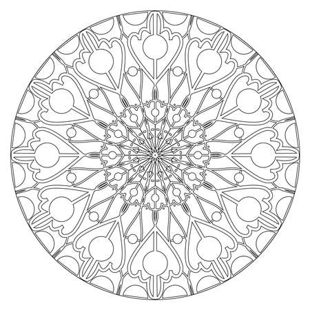 Adult coloring book,page a zen mandala image for relaxingのイラスト素材