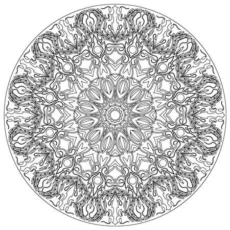 Adult coloring book,page a zen mandala image for relaxingのイラスト素材