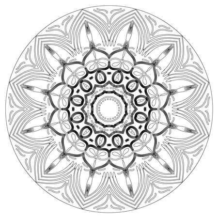 Adult coloring book,page a zen mandala image for relaxingのイラスト素材