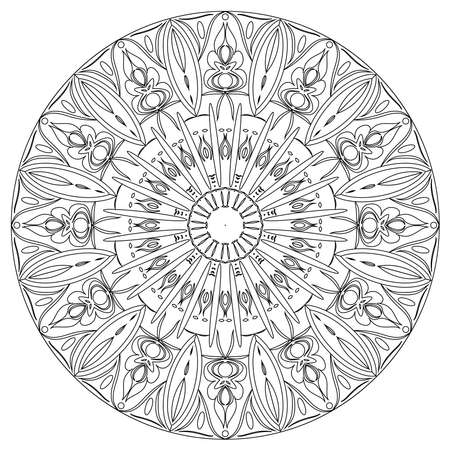 Adult coloring book,page a zen mandala image for relaxingのイラスト素材