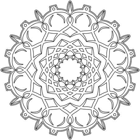 Adult coloring book,page a zen mandala image for relaxingのイラスト素材