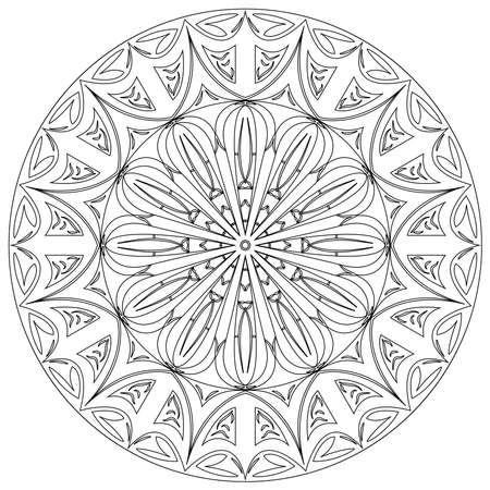 Adult coloring book,page a zen mandala image for relaxingのイラスト素材