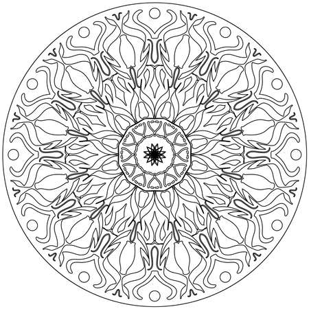 Adult coloring book,page a zen mandala image for relaxingのイラスト素材