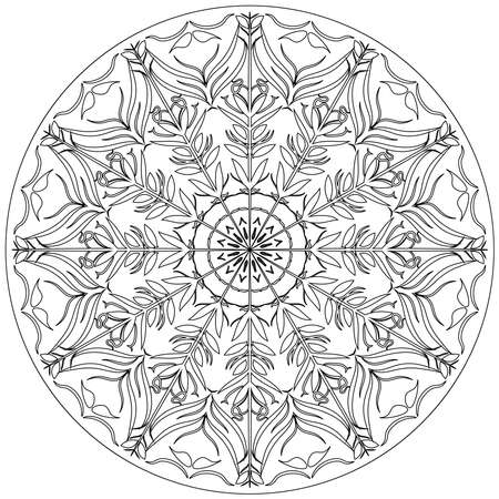 Adult coloring book,page a zen mandala image for relaxingのイラスト素材