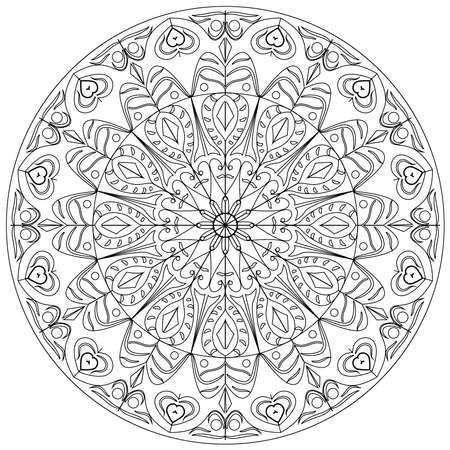 Adult coloring book,page a zen mandala image for relaxingのイラスト素材
