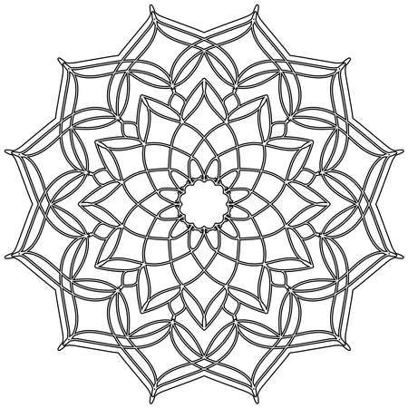 Adult coloring book,page a zen mandala image for relaxingのイラスト素材