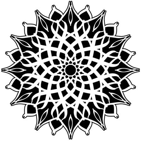 mandala art in a strong black vintage style new updateのイラスト素材