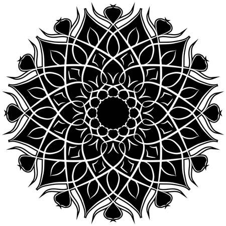 mandala art in a strong black vintage style new updateのイラスト素材
