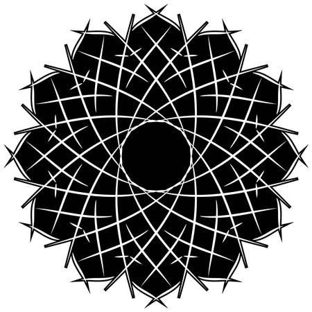 mandala art in a strong black vintage style new updateのイラスト素材