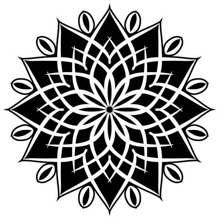 mandala art in a strong black vintage style new updateのイラスト素材