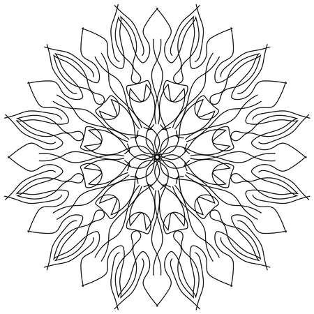 Mandala graphic with black line pattern on white backgroundのイラスト素材