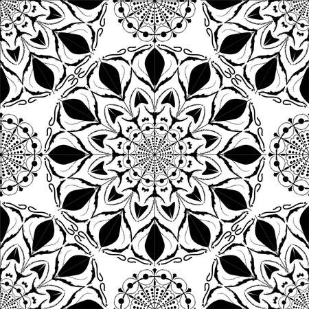 Seamless pattern. Antique decorative elements. Hand drawn background. Islam, Arabic, India, ottoman motifs.の写真素材