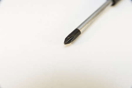Black screwdriver isolated over the white background , set of several different foreshorteningsの写真素材