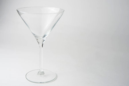 empty glass Martini glass white background, cocktail glass