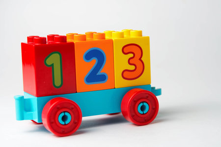 LEGO duplo train , trailer with numbers white background
