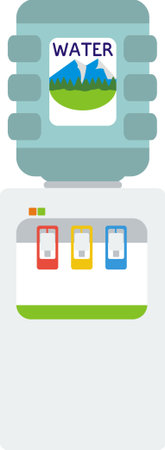 Electronic water dispenser contains mineral waterのイラスト素材