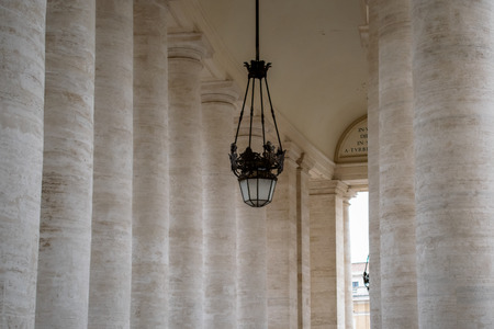 Supporting pillars from the left wing of the St. Peter's square, Vatican, Italyの写真素材