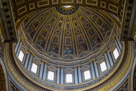 The Dome of St. Peter's Basilica, Vatican, Italyのeditorial素材