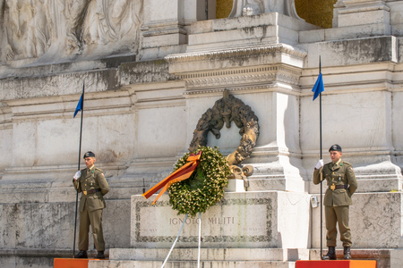 The facade of Altare della Patria,  Piazza Venezia, Rome Italyのeditorial素材