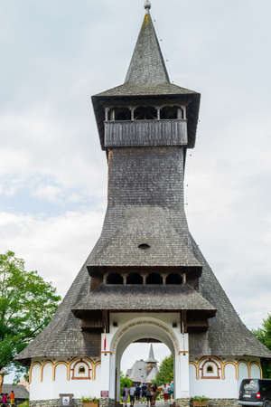 The entrance to the Barsana Monastery, Maramures, Romaniaのeditorial素材