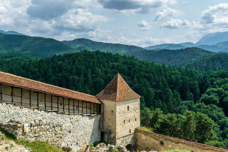 The weapons tower, Rasnov Citadel, Brasov, Romaniaのeditorial素材