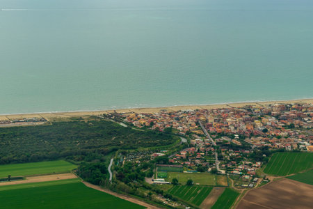Earth surface landscape viewed from the airplane