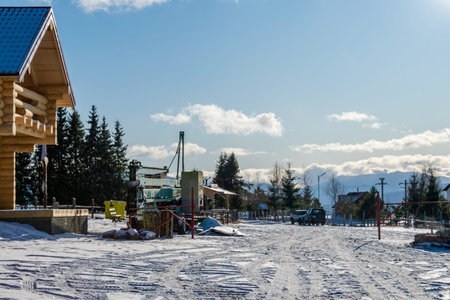 Winter landscape from the chairlift terminal up, Vatra Dornei, Romania