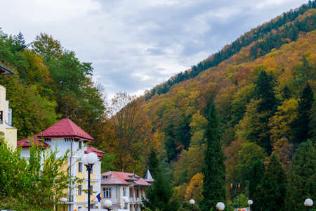 Hotels and Pensions from the Slanic Moldova Resort, Bacau, Romaniaのeditorial素材