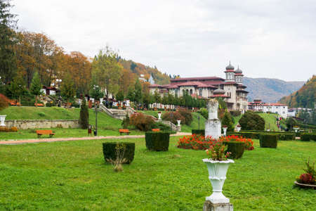 The Central Park of Slanic Moldova, Bacau, Romaniaのeditorial素材