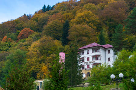 Hotels and Pensions from the Slanic Moldova Resort, Bacau, Romaniaのeditorial素材